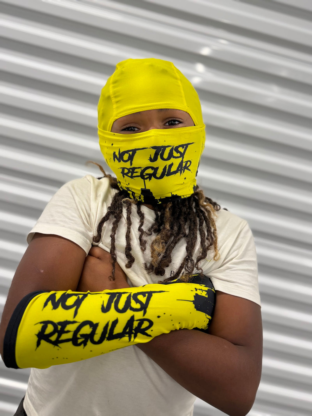 NJR Athletic Sleeve in yellow, worn