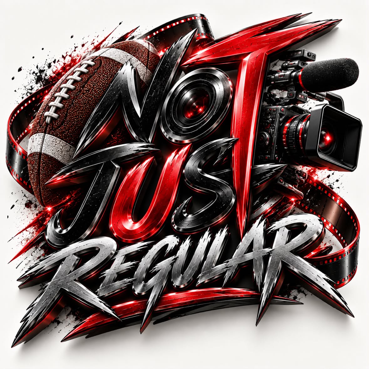 Not Just Regular highlights logo: football, camera and film